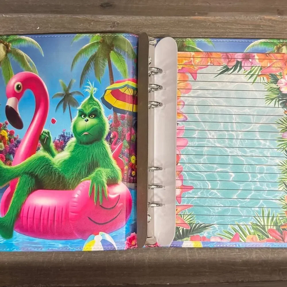 Grinch A5 6 ring binder with printed stationery paper